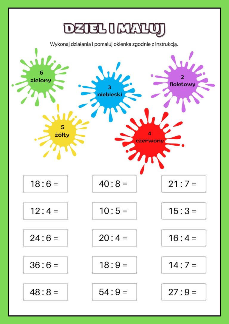 Oblicz Ilorazy Matematyka Edukacja Wczesnoszkolna Karta Pracy
